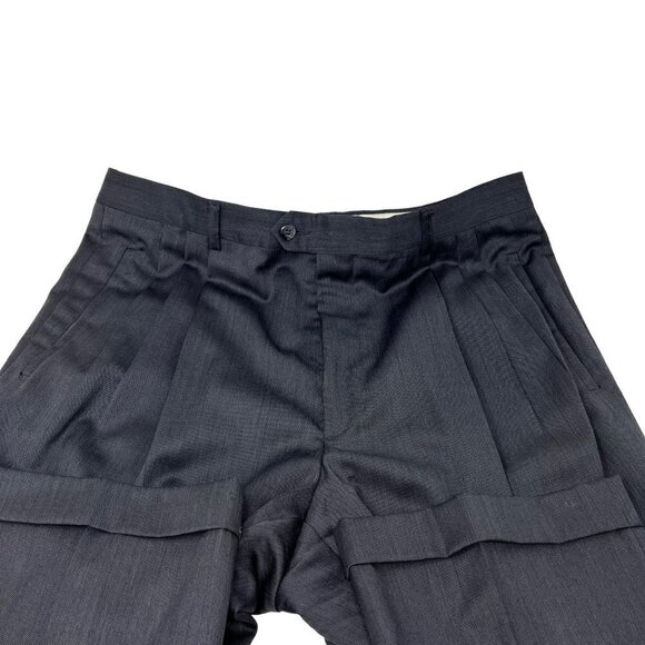 The Rodin Collection Mens Dark Gray Dress Slacks Wool Pleated Front Size 36 x 30 - Picture 15 of 16